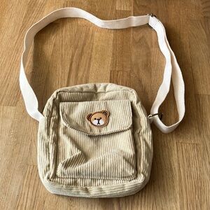 Velvet bear beige small crossbody bag